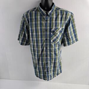 5.11 tactical short sleeve button down‎ shirt XL plaid blue green mens 6414